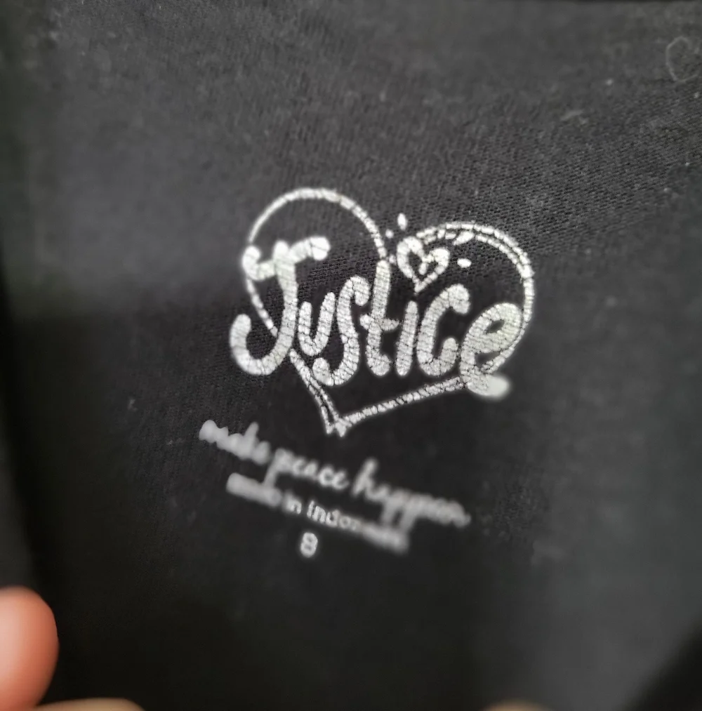 Justice Girls Black 'Unique' Short Sleeve Tunic Top with Colorful Sequin Letters